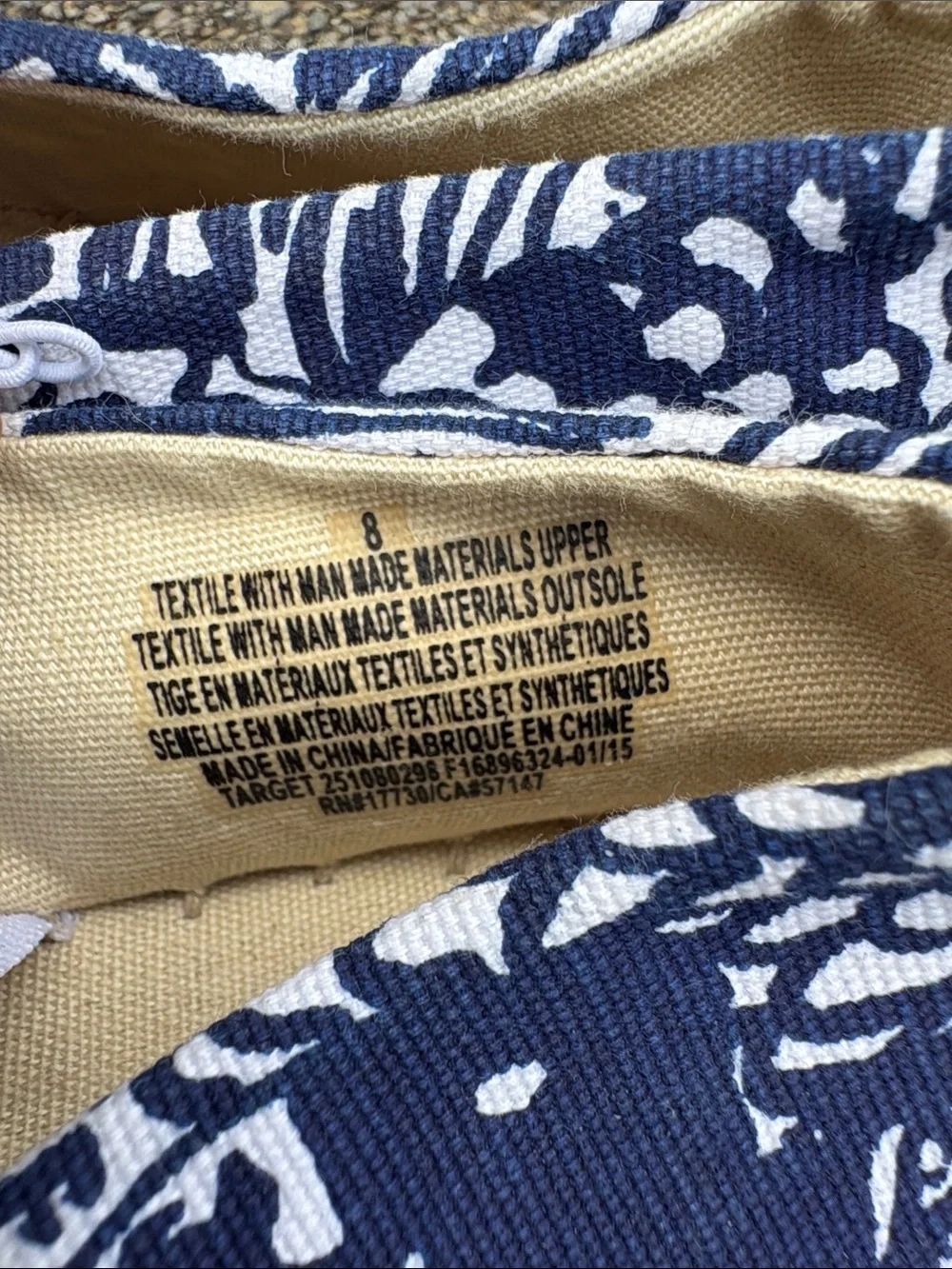 NWT Lily Pulitzer for Target Blue White & Gold Espadrilles Flats Size 8